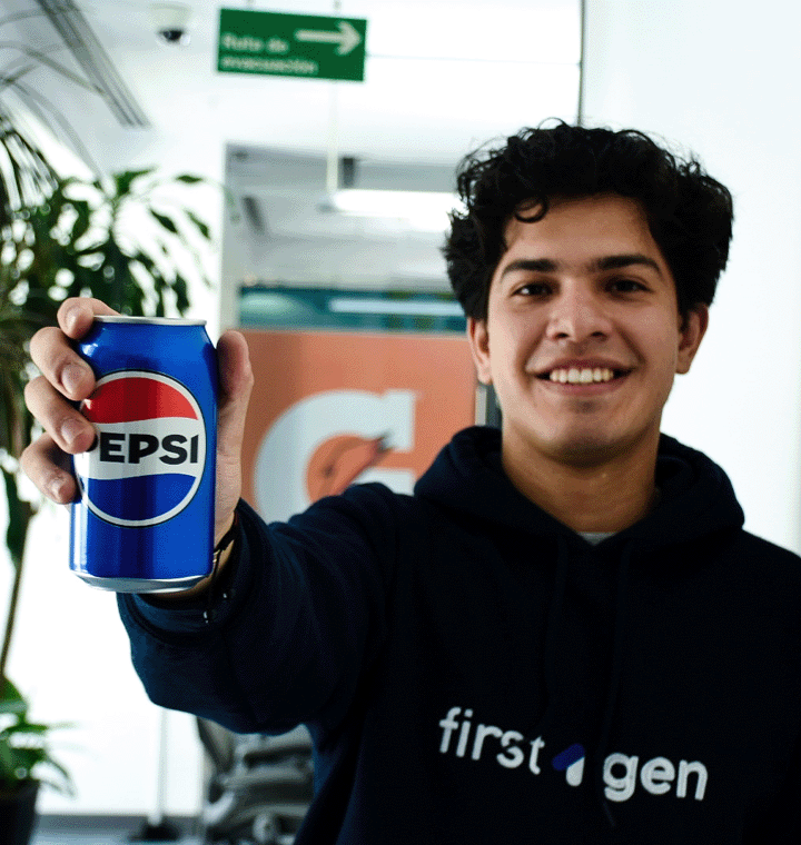 Man holding a Pepsi can
